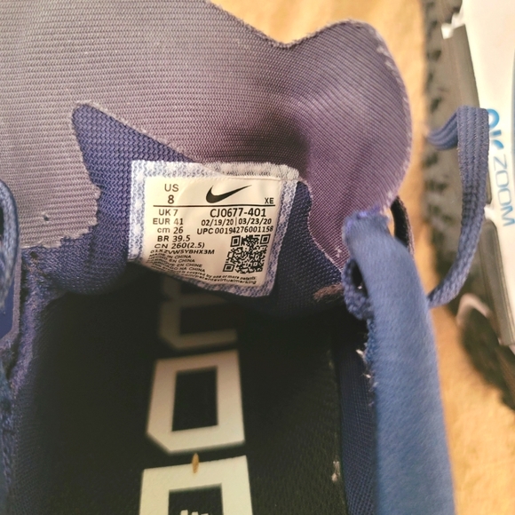 Nike Air Zoom Pegasus 37 Mens Road Running Shoes Size 8 Navy Blue (Women's 10) - Picture 6 of 9